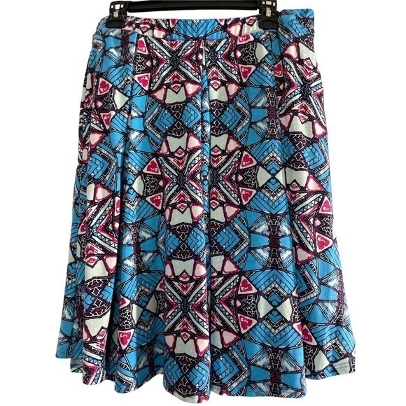 LuLaRoe Dresses & Skirts - Lularoe Teal Pink Madison Pocketed Skirt Size XL EUC/NWOT